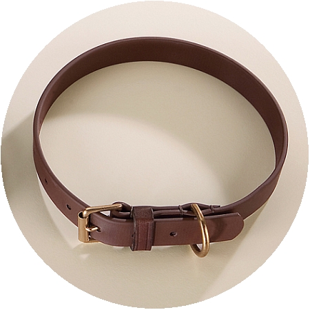 Herm Sprenger Brown BioThane and Solid Brass 25mm Dog Collars